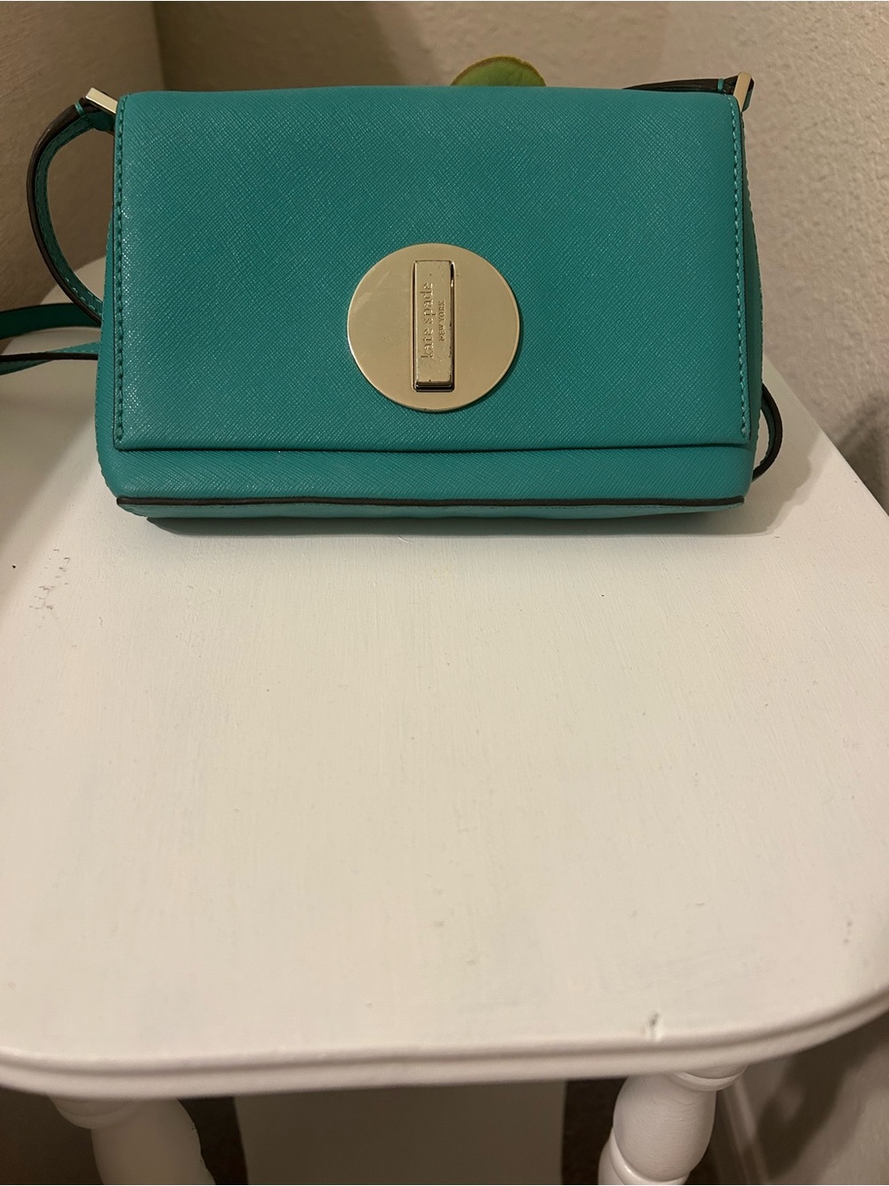 kate spade Teal Crossbody with silver tone Turn Lock